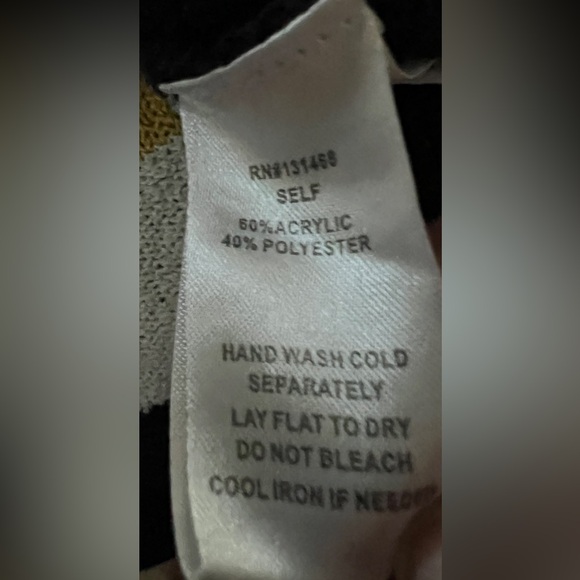 FATE White Striped Loose Knit Lightweight Long Sleeve Sweater Size Large - Picture 9 of 9